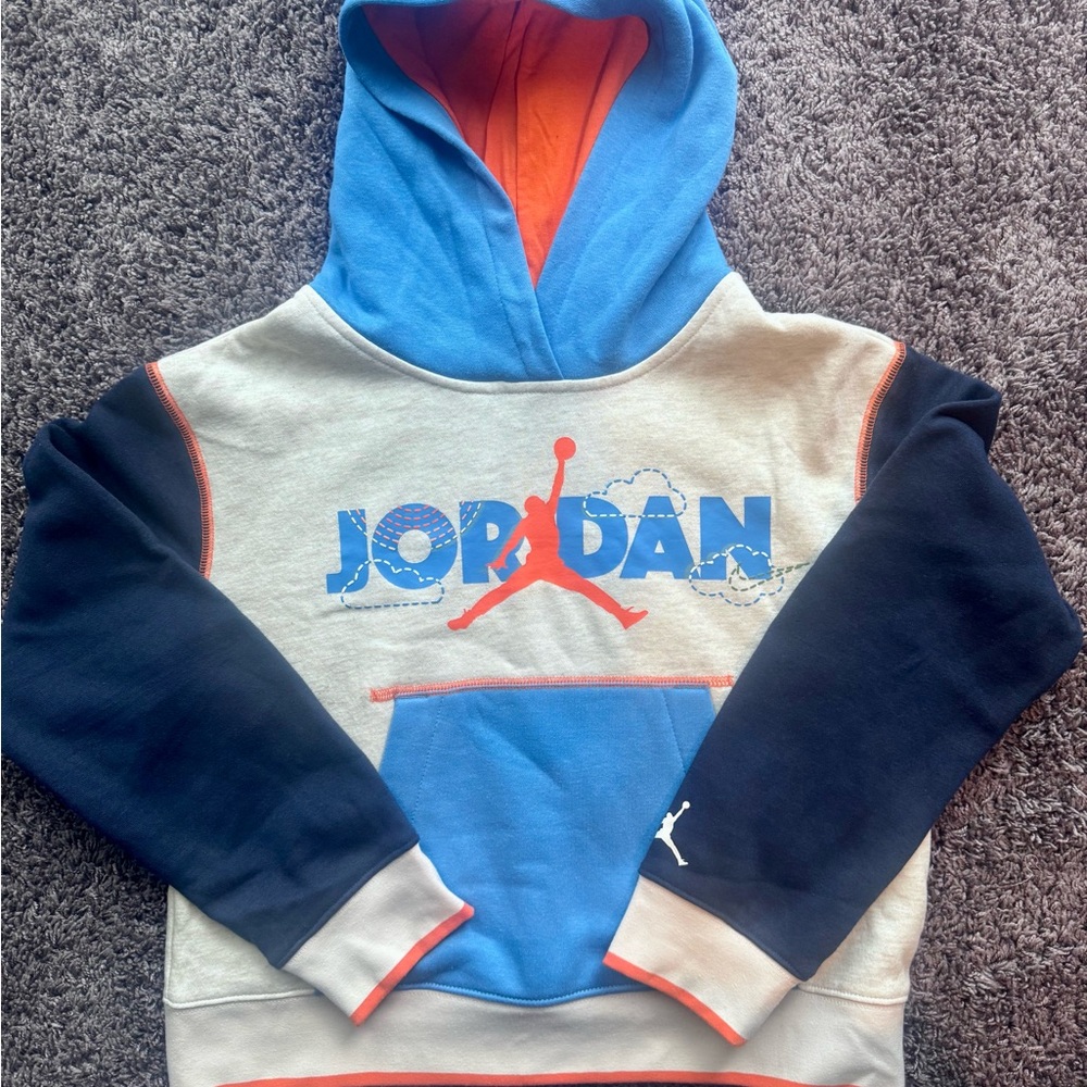 Jordan Blue and Orange Pullover Hoodie